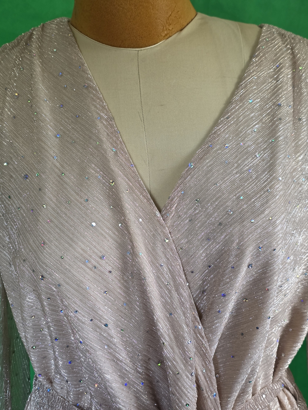 Baltic Born Cream Sheer Sparkle Trim Maxi Dress Event Black Tie Glam - Picture 8 of 16